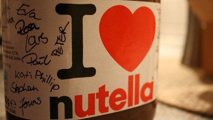 Nutellaglas mit Unterschriften