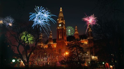 Feuerwerk beim Wiener Rathaus
