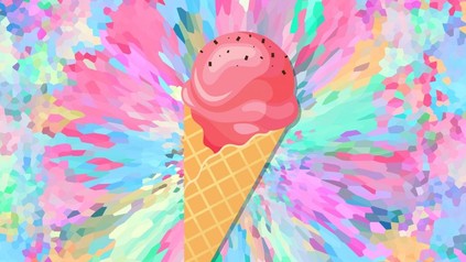Zeichnung Eis in Waffel