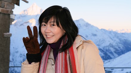 Eine Asiatin in den Alpen