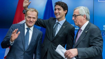 Vertreter der EU und der kanadische Premierminister Justin Trudeau