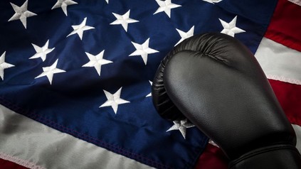 Sterne USA Flagge und Boxhandschuh