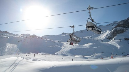 Eine Skipiste in Ischgl