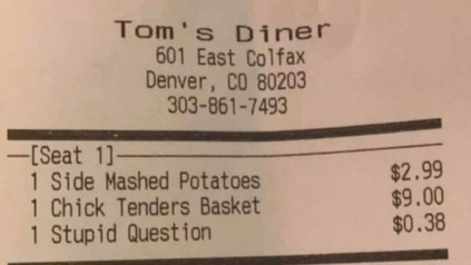 Lokalrechnung mit dem Extraposten "stupid question"