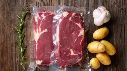 Fleisch in Plastik