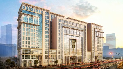 Rendering eines Hotelneubaus