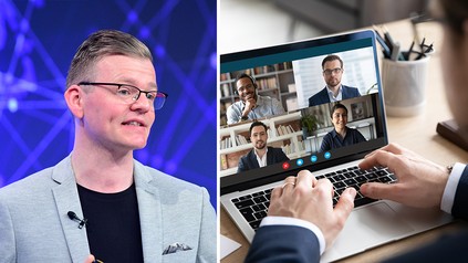 Bernd Fritzges, Vorstand des Verbands der Veranstaltungsorganisatoren e.V. (VDVO e.V.); Nahaufnahme eines Laptops mit einer Live-Konferenz