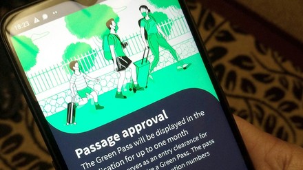 Smartphone mit Grünem Pass