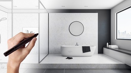 Ingenieur- und Architektenkonzept eines Bades