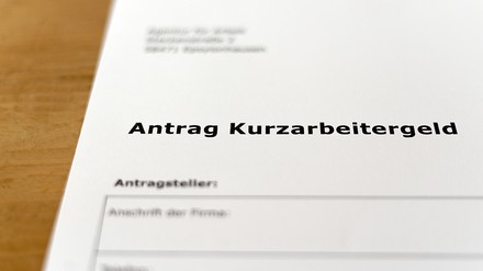 Detail eines Antrags für Kurzarbeitergeld
