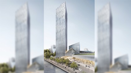 Der "Estrel Tower" in Berlin