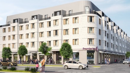 Visualisierung des neuen Premier Inn-Hotels