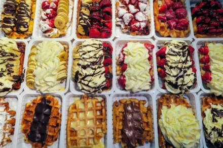 Waffeln mit unterschiedlichen Belägen