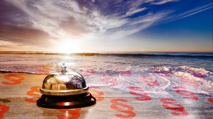 Eine Hotelklingel am Strand von Mallorca