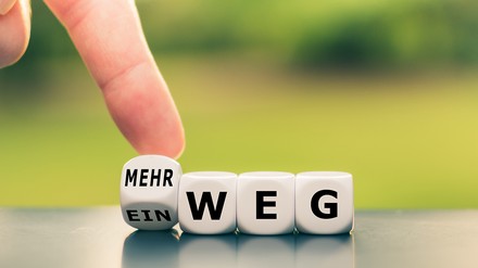 Mehrweg, Einweg auf Würfeln