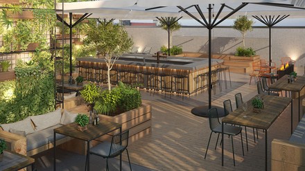 Dachterrasse des me and all ulm