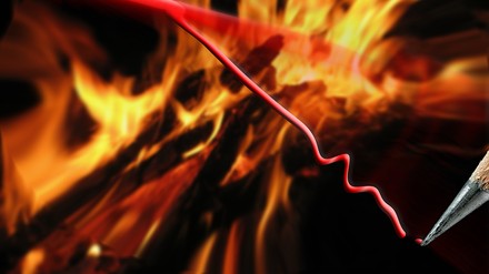 Eine Börsenkurve, die nach unten geht