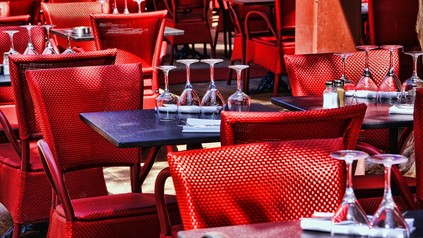 Ein leeres Restaurant in Frankreich