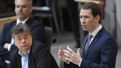 der österreichische Bundeskanzler Sebastian Kurz spricht vorm Nationalrat