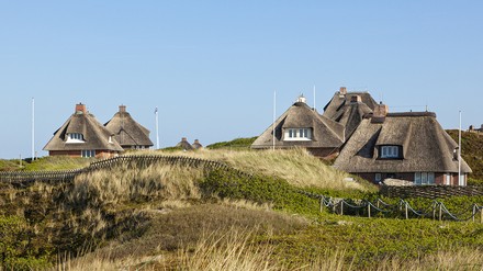 Reetdach-Häuser auf der Insel Sylt