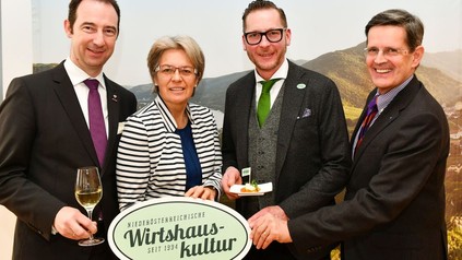 Mario Pulker, Petra Bohuslav, Harald Pollak und Christoph Madl