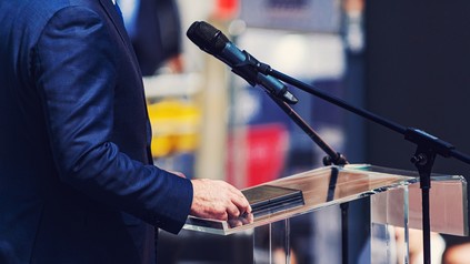 Ein politischer Sprecher