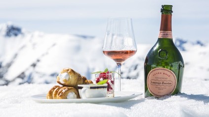 Champagner und Kulinarik im Schnee