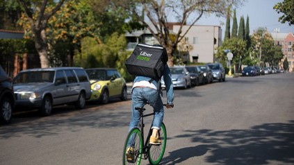 Uber Eats-Fahrradzusteller